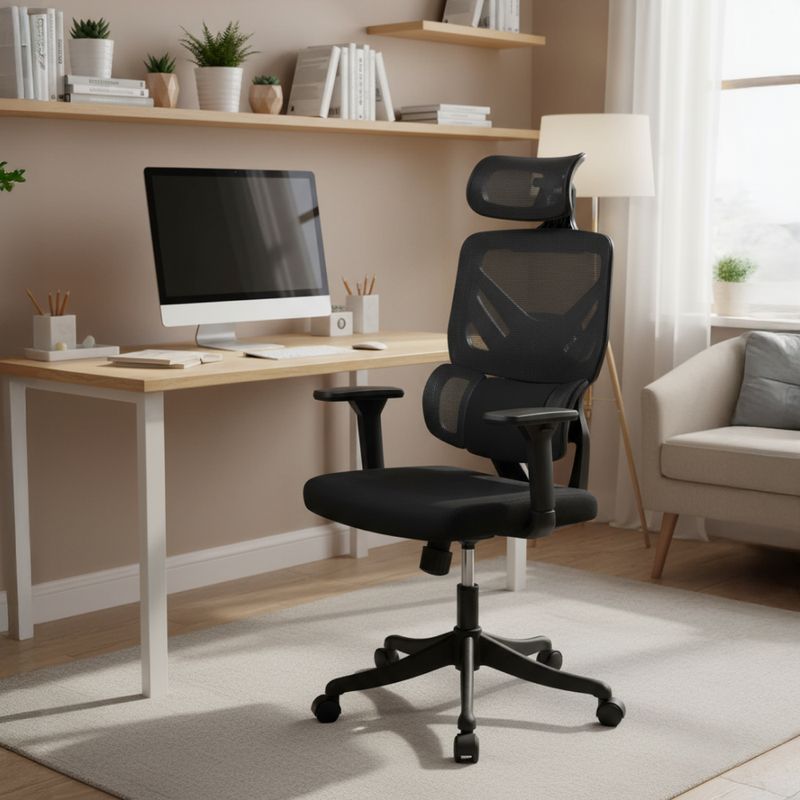 Ergonomické kancelárske kreslo v čiernej sieťovine