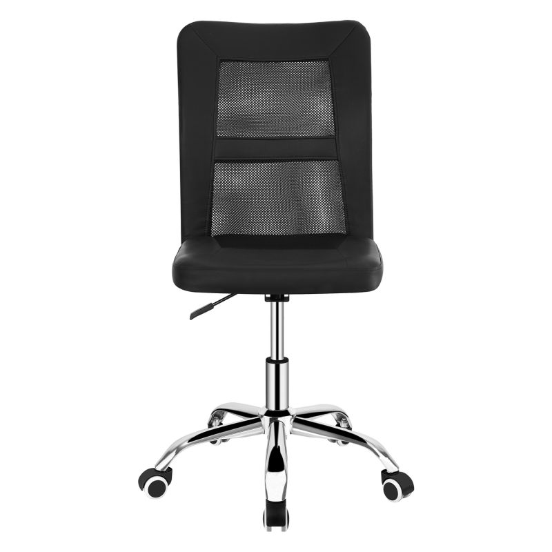 Jednoduché kancelárske kreslo v čiernom prevedení bez podrúčok - posledný kus