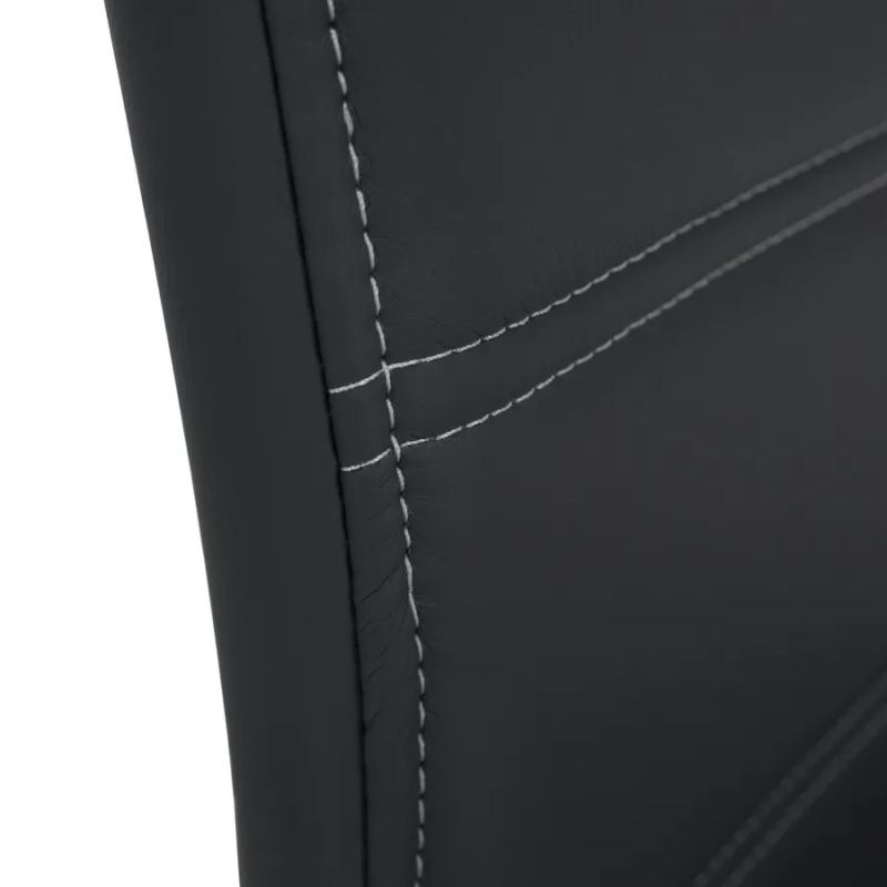 Moderná jedálenská stolička tmavosivá, svetlé šitie