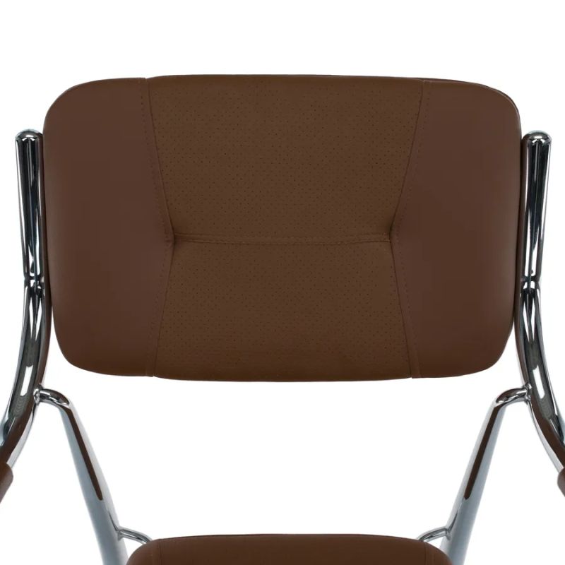 Stohovateľná stolička, hnedá ekokoža