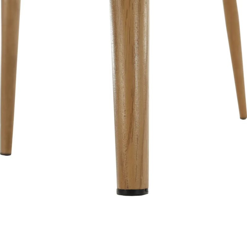 Stolička biely plast, nohy v prírodnej farbe