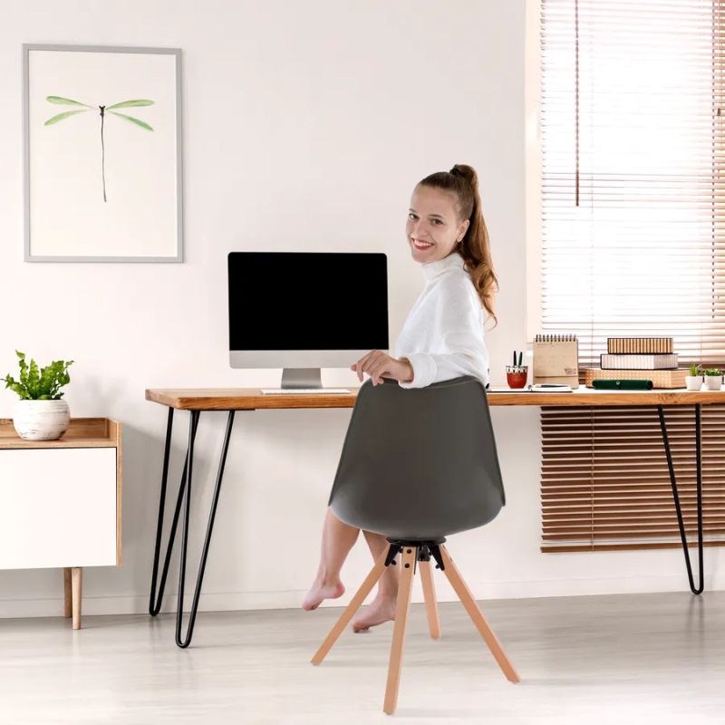 Štýlová otočná stolička tmavosivá