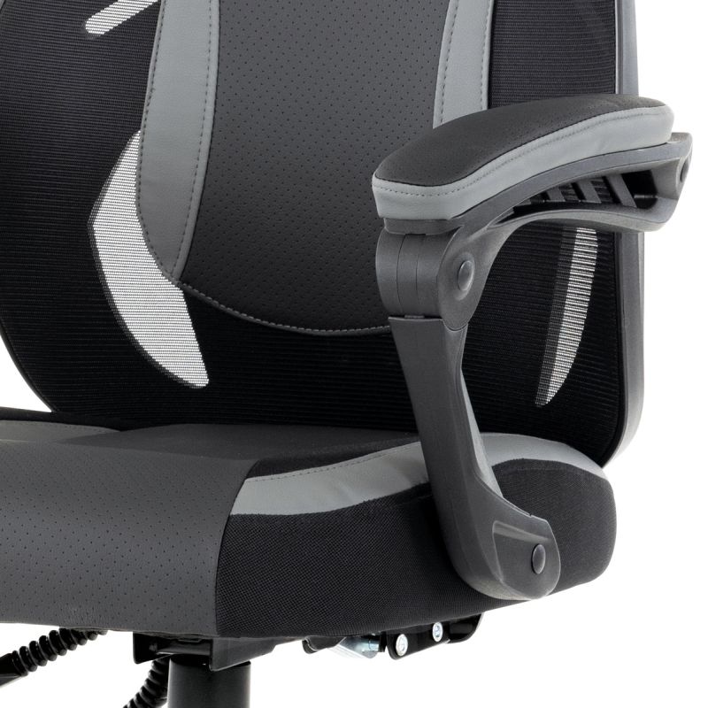 Luxusné herné a kancelárske kreslo čierne so sivými doplnkami