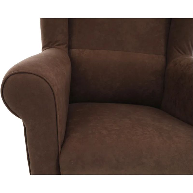 Kreslo ušiak s taburetom, hnedé