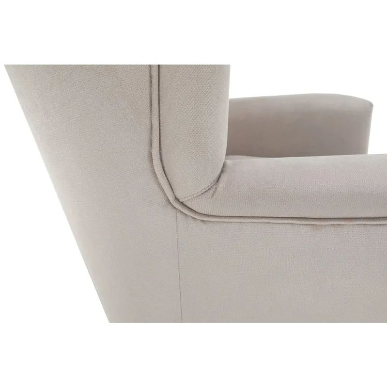 Kreslo-ušiak s vysokým operadlom, krémové