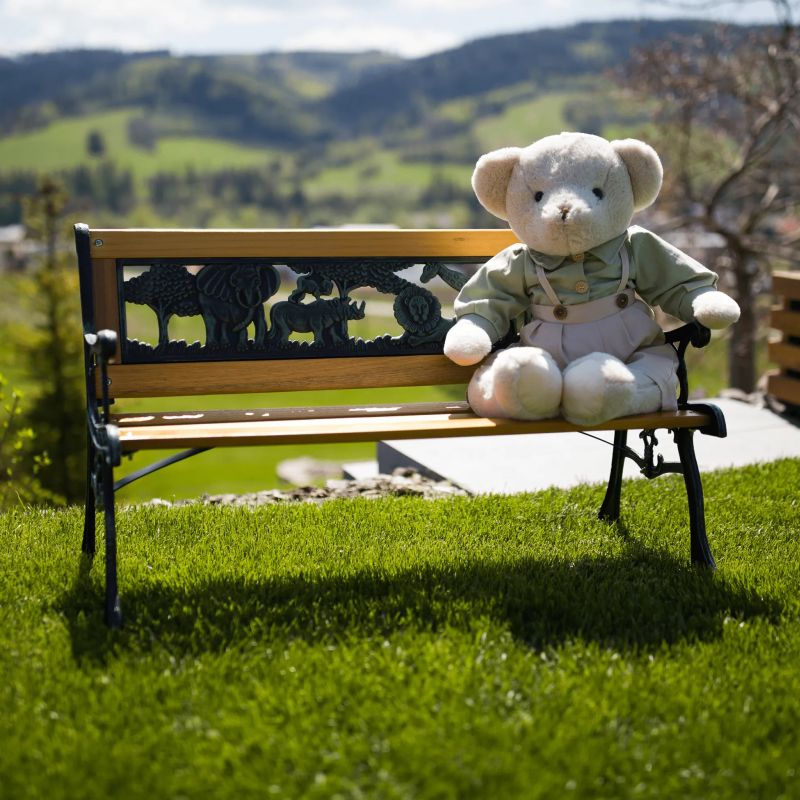 Detská lavička čierna/prírodná