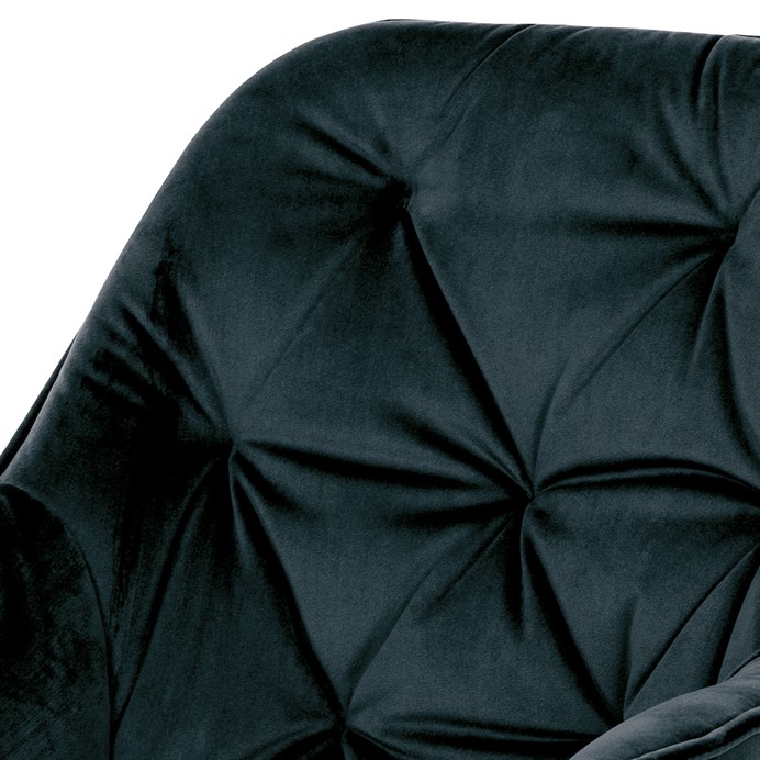 Exkluzívna stolička, modročierna zamatová látka