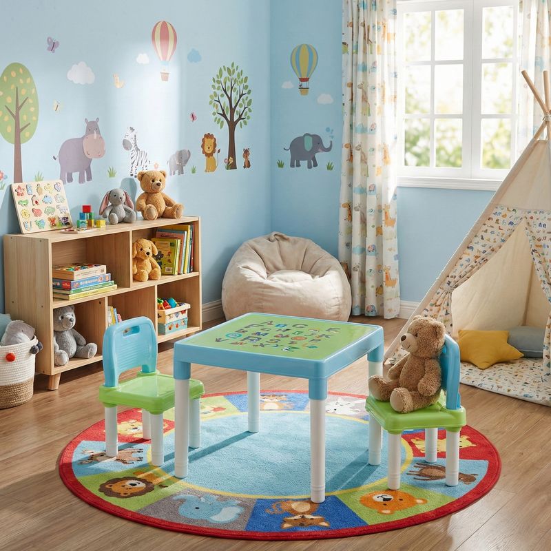 Detský set 1+2, modrá-zelená-biela