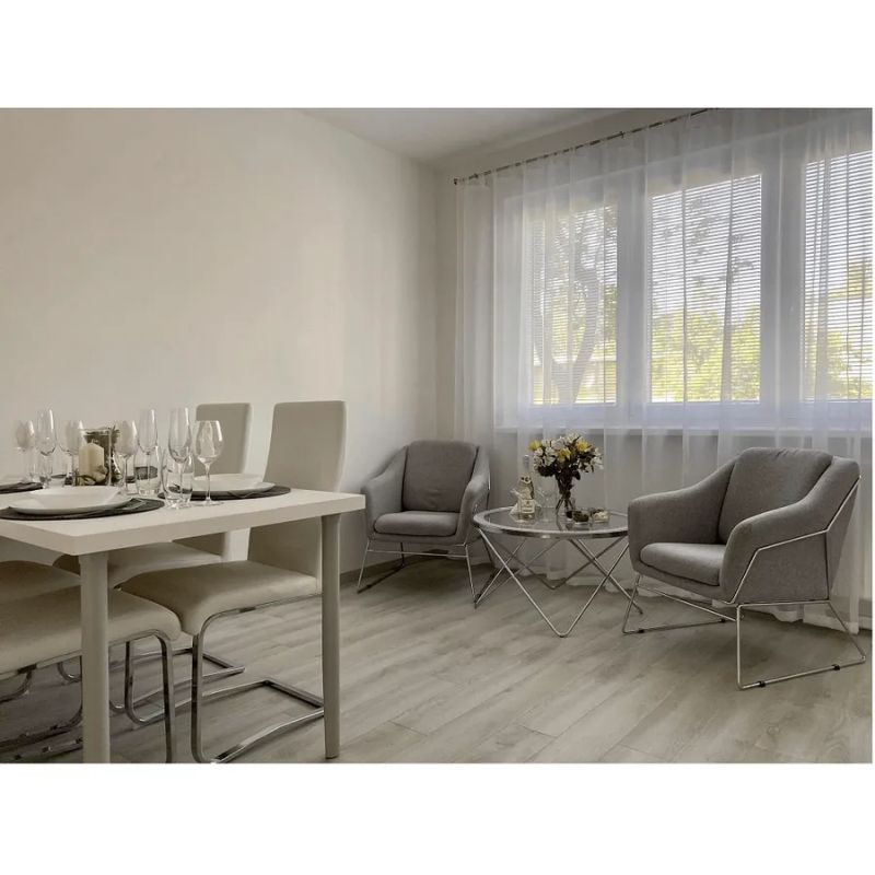 Luxusný konferenčný stolík, chróm/číre sklo