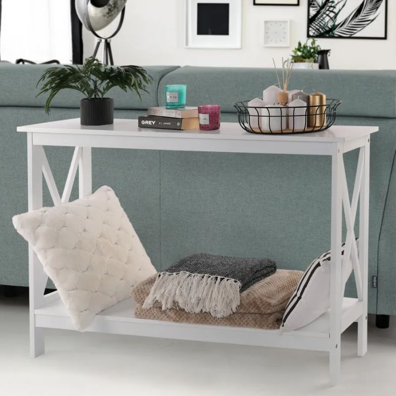 Jednoduchý konzolový stolík biely