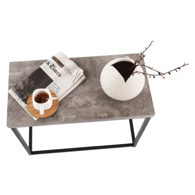 Dizajnový príručný stolík, čierna/betón