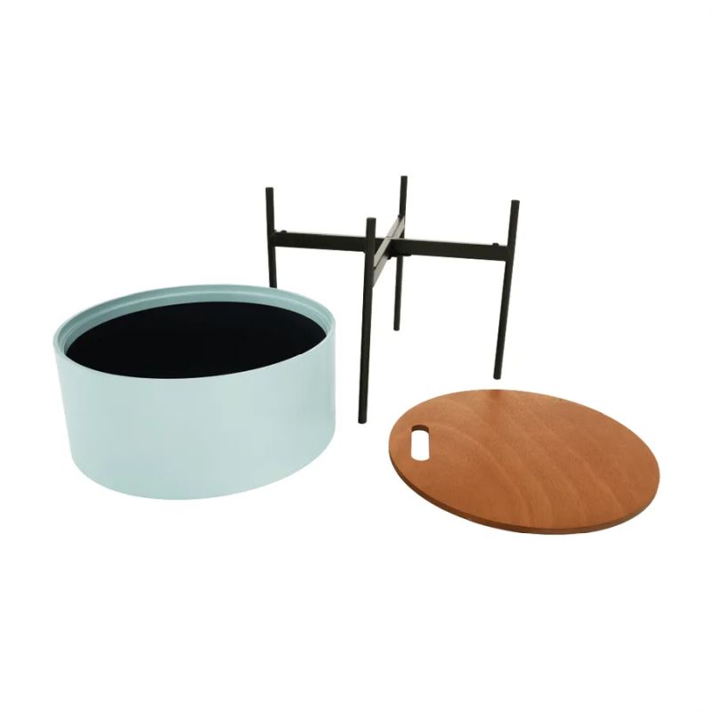 Príručný stolík s úložným priestorom, neo mint/prírodná/čierna