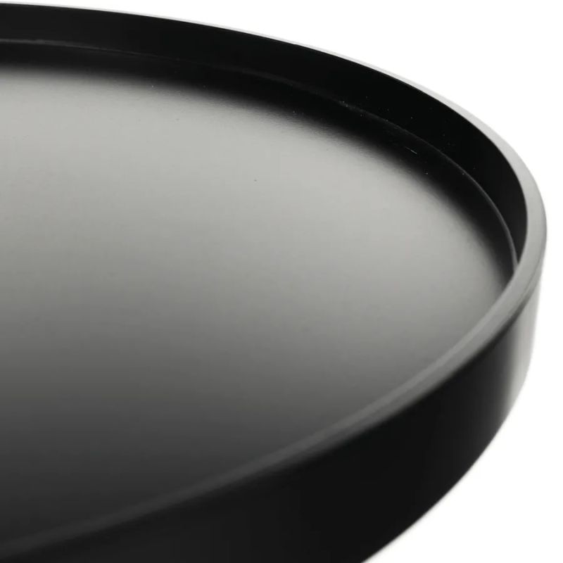 Okrúhly príručný stolík z MDF, čierna/prírodná