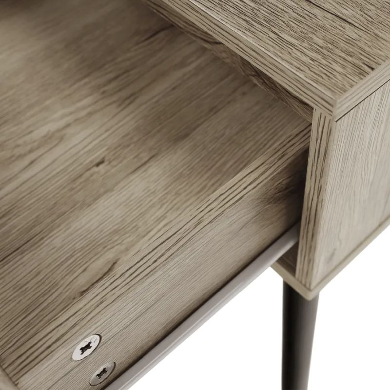 Jedinečný príručný/nočný stolík, dub/čierna