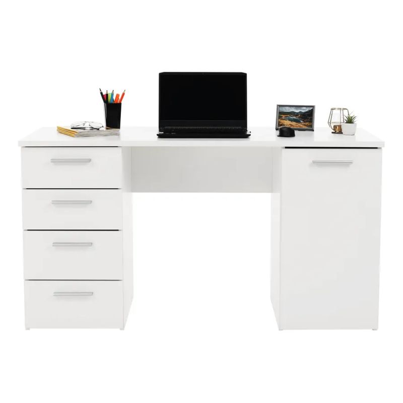 Praktický písací stôl vo farbe biela