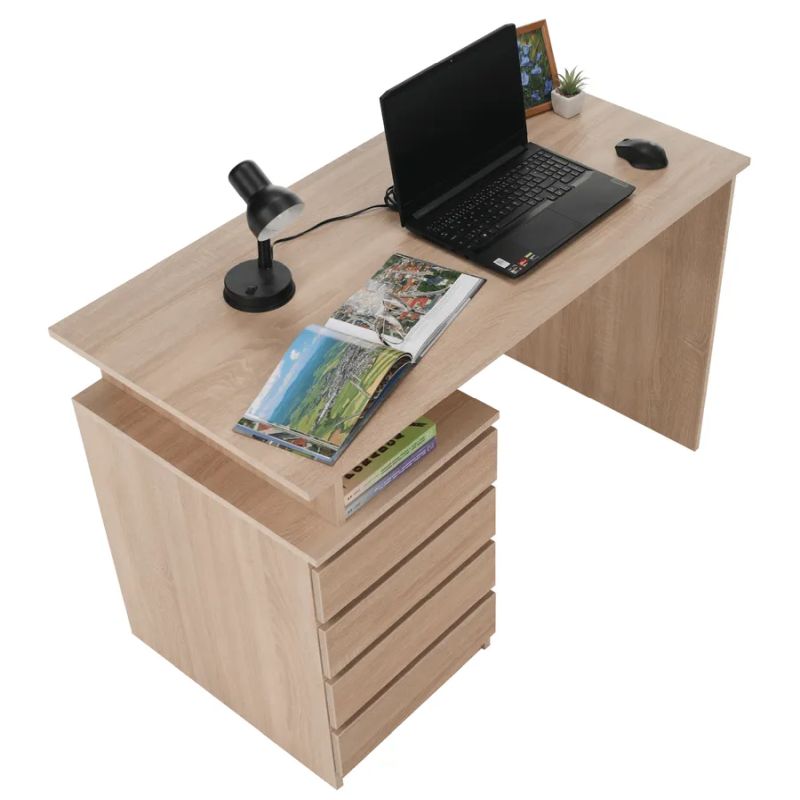 Štýlový počítačový stôl vo farbe dub sonoma