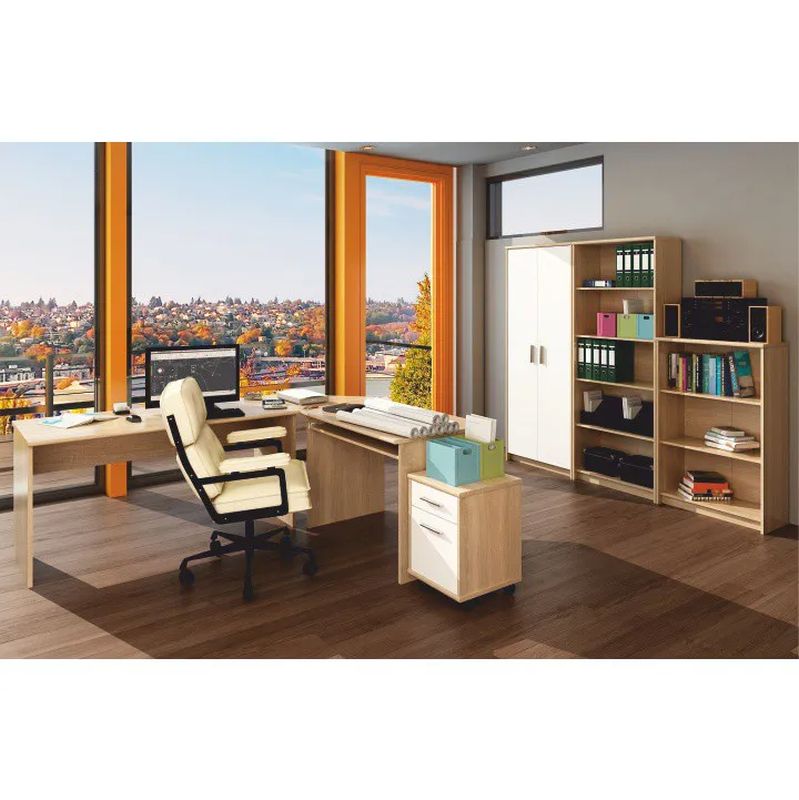 Kancelársky kontajner z kvalitnej DTD, dub sonoma/biely