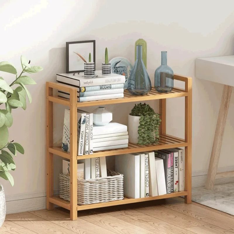 Praktický 3-policový bambusový regál