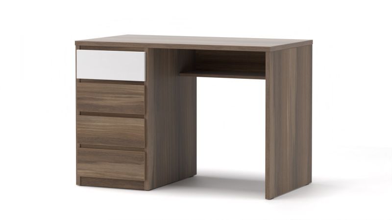 Jednoduchý PC stolík so zásuvkami, ľavý - viac farebných prevedení