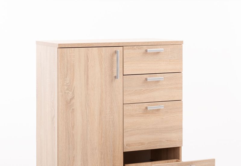Štýlová komoda, 1x dvierka, 4x zásuvka - viac farebných prevedení