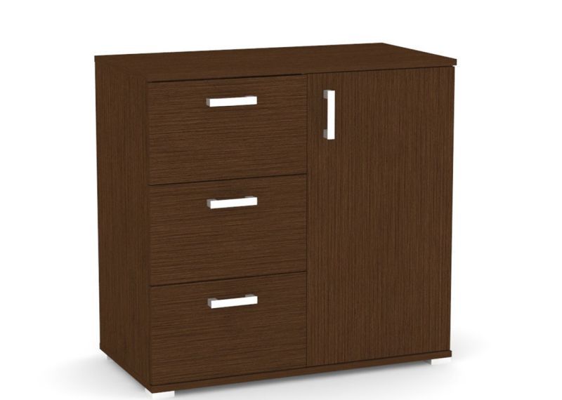 Praktická komoda 3-zásuvková s dvierkami - viac farebných prevedení