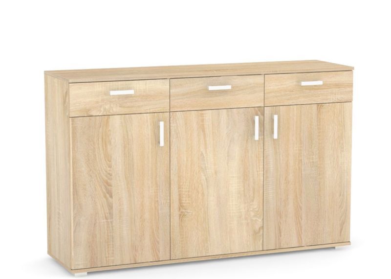 Praktická komoda 3-zásuvková s tromi dvierkami - viac farebných prevedení