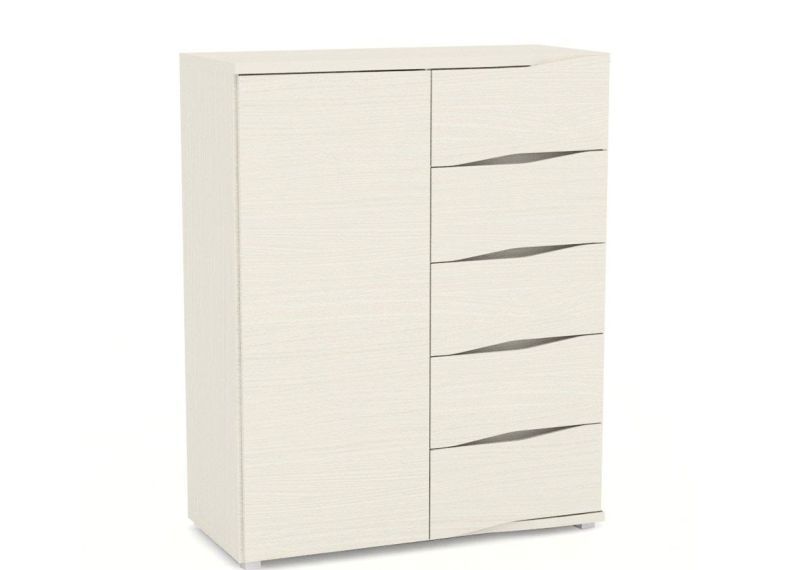 Luxusná komoda, 5x zásuvka a 1x dvierka - viac farebných prevedení