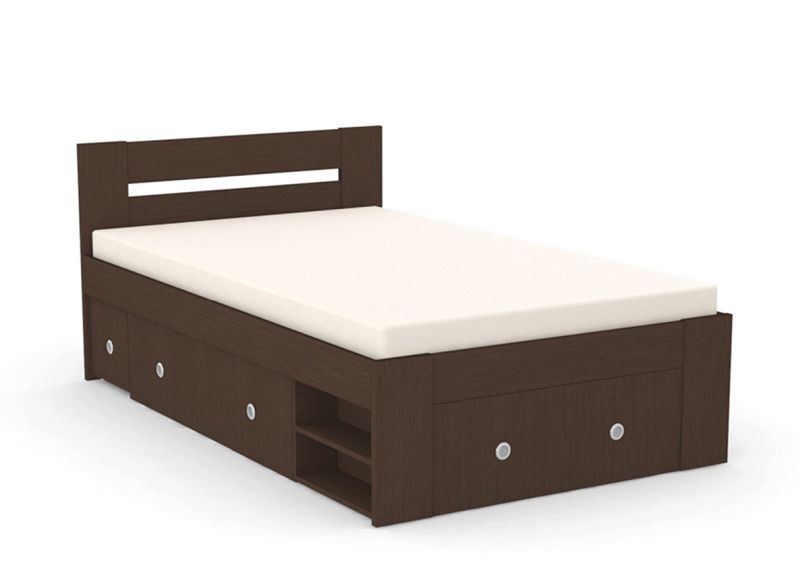 Jednolôžko s úložným priestorom a vstavaným nočným stolíkom 120 - viac farebných prevedení