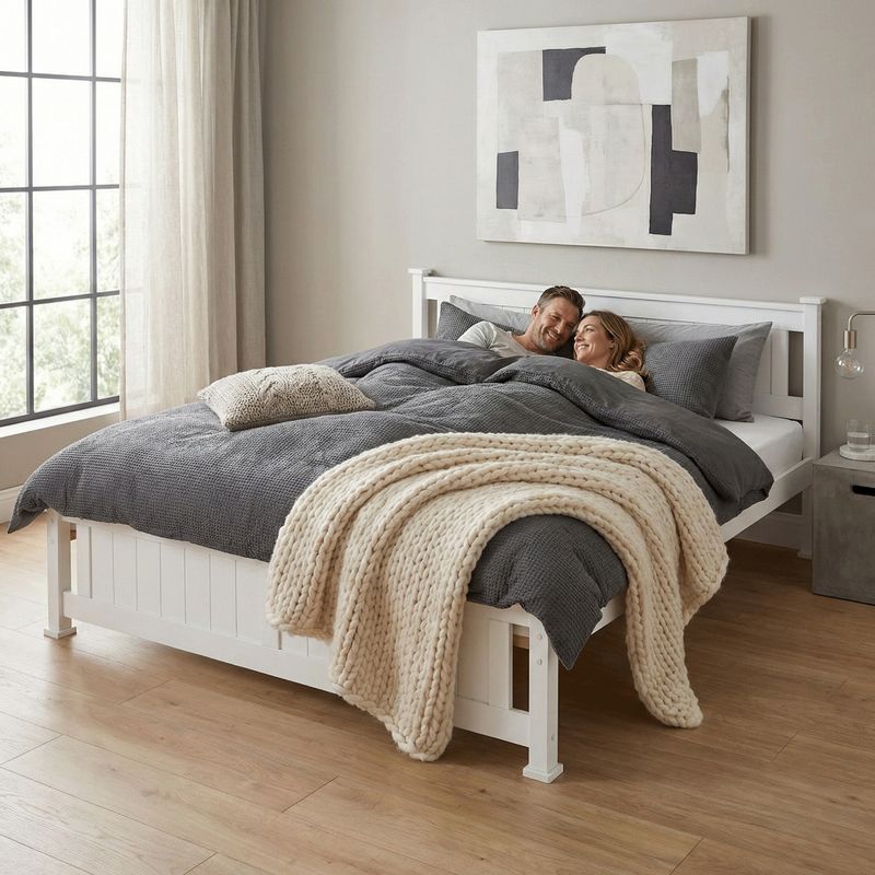 Manželská posteľ v provensálskom štýle 160, biela