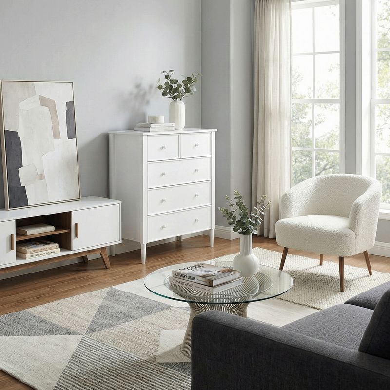 Štýlová komoda v provensálskom štýle biela