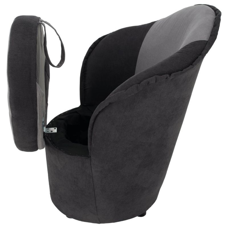 Kreslo s úložným priestorom, tmavosivá-svetlosivá