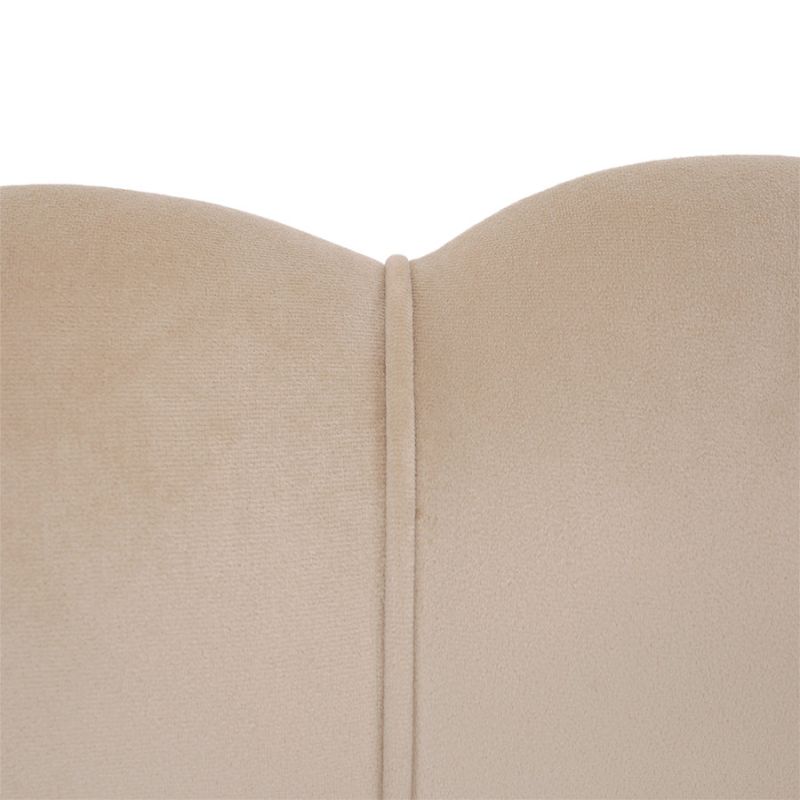 Lavica v štýle Art-deco, béžová Velvet látka-gold chróm-zlatý