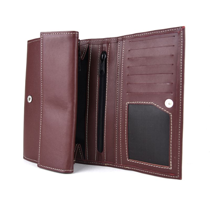 Luxusná dámska kožená peňaženka v bordovej farbe