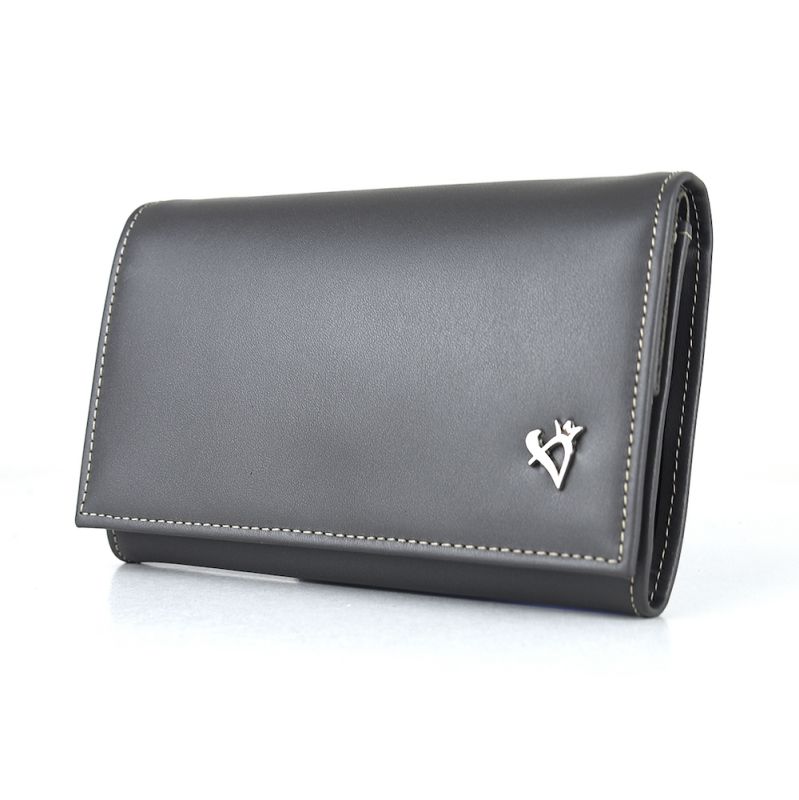 Luxusná dámska kožená peňaženka v šedej farbe