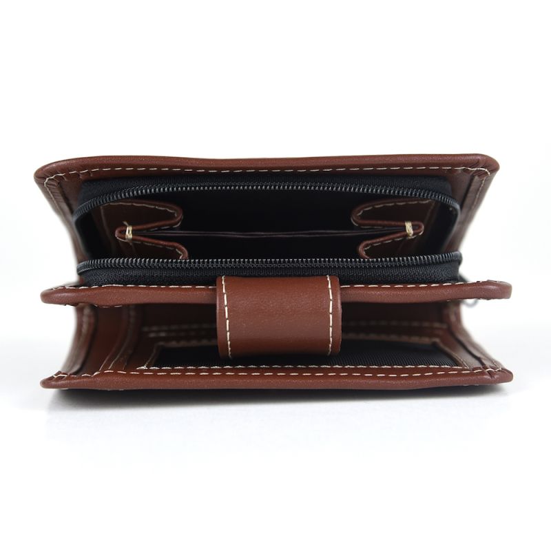 Módna kožená malá dámska peňaženka 8504, hnedá farba