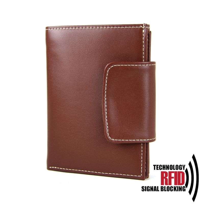 Kožená RFID peňaženka vybavená blokáciou RFID-NFC, hnedá farba 8211