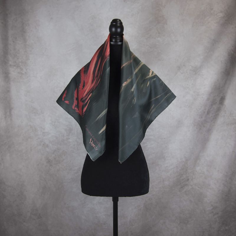 Módna hodvábna šatka ČERVENÁ ČIAPOČKA, 90 x 90cm