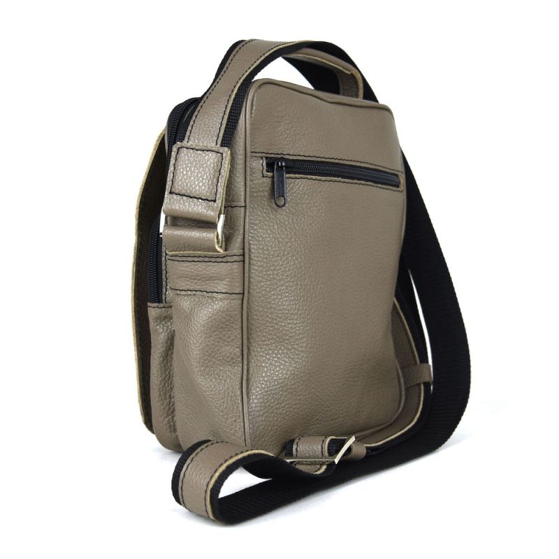 Kožená etuja, hrúbkovana koža v khaki farbe