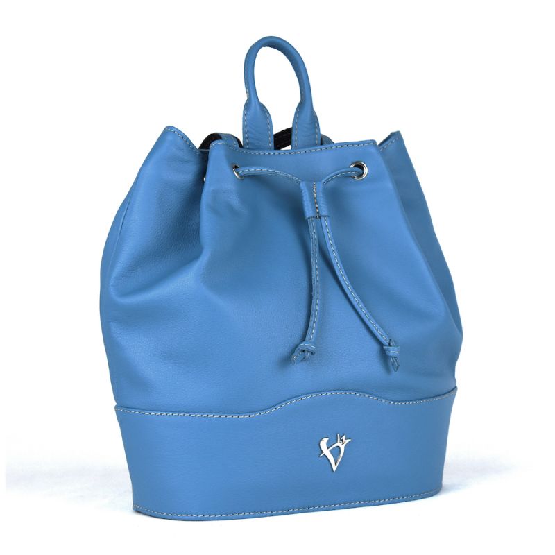 Kožený batoh z pravej kože v modrej farbe