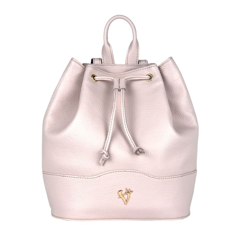 Kožený batoh z pravej kože v ružovej farbe