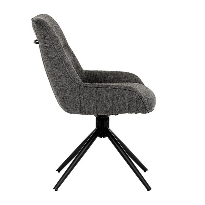 Jedálenská stolička tmavo šedá látka s otočným mechanizmom
