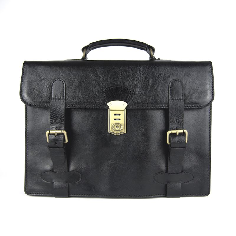 Vintage kožená aktovka v čiernej farbe