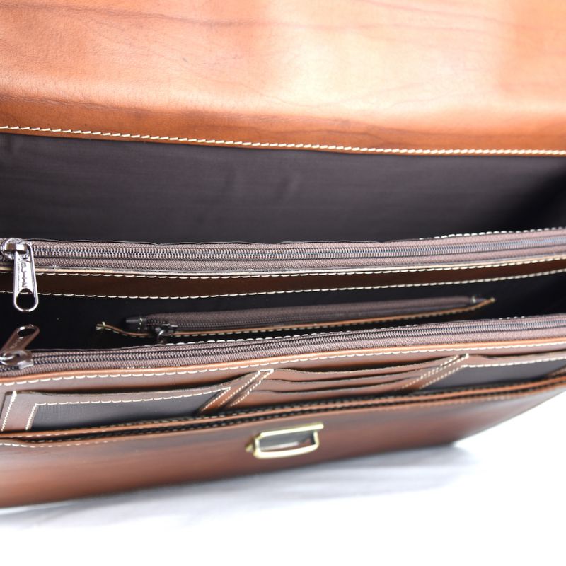 Luxusná kožená pracovná aktovka v cigaro farbe (Limitovaná edícia)