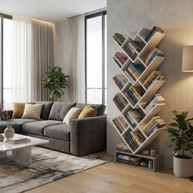 Štýlový regál, sivá-biela