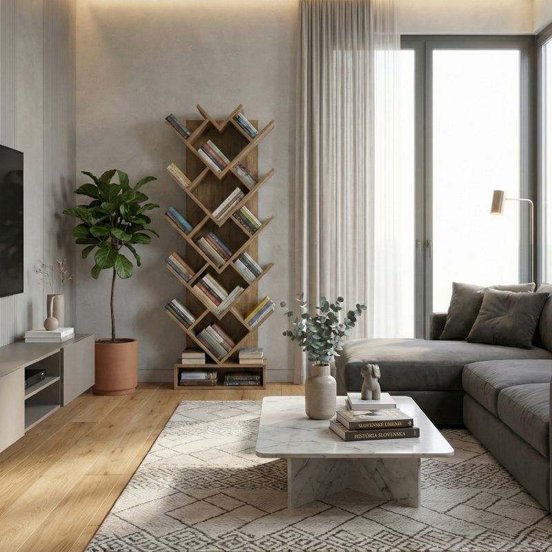 Štýlový regál, hnedosivý dub