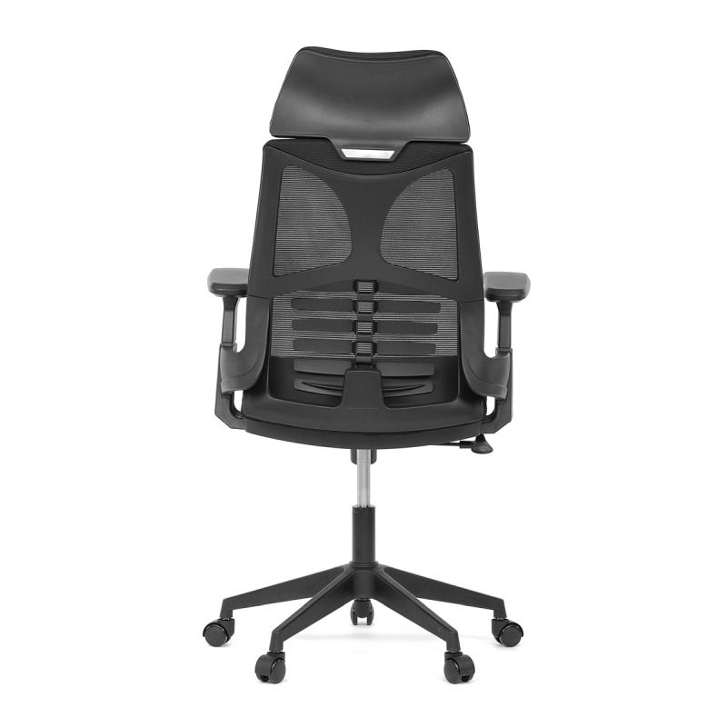 Stolička kancelárska, čierna MESH, plastový kríž