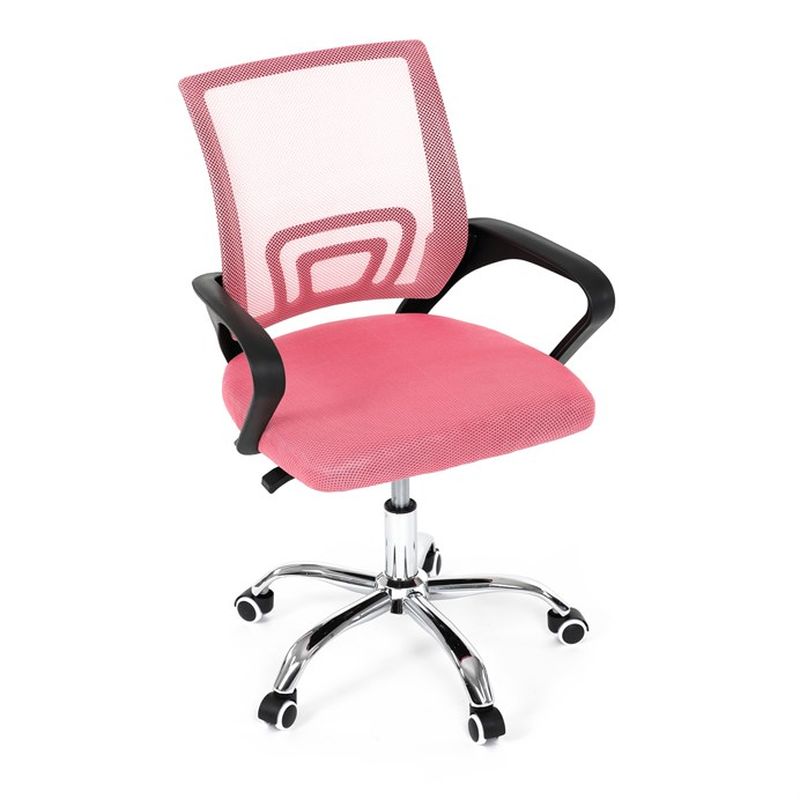 Kancelárska stolička, poťah ružová látka a sieťovina MESH