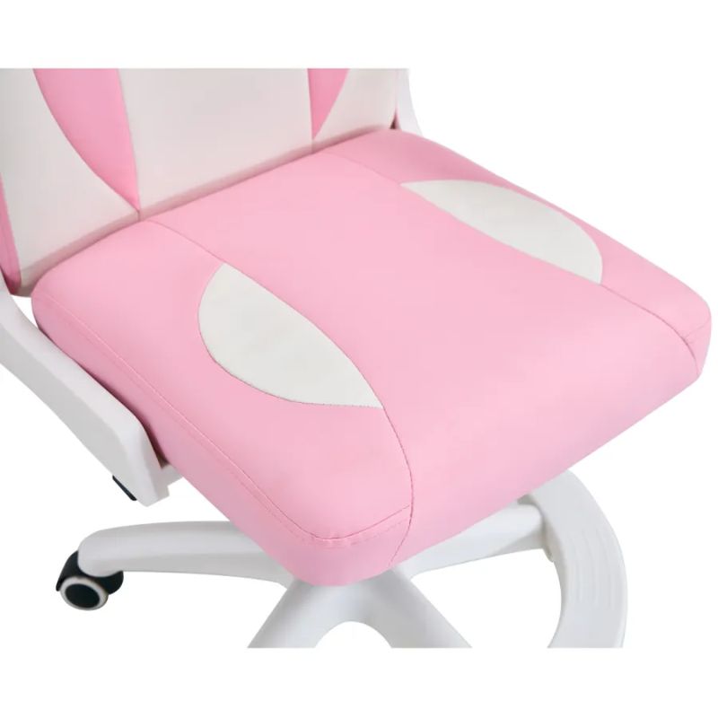 Otočná stolička s prepracovaným dizajnom, ružová-biela