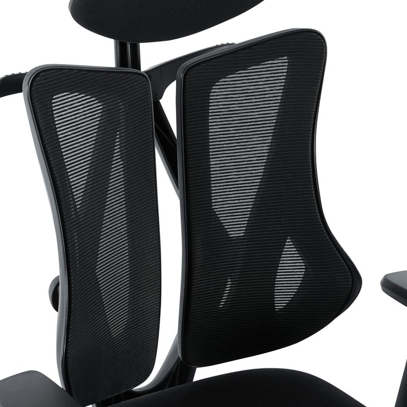 Ergonomická kancelárska stolička E-racer, čierna, sieťované operadlo, 120kg