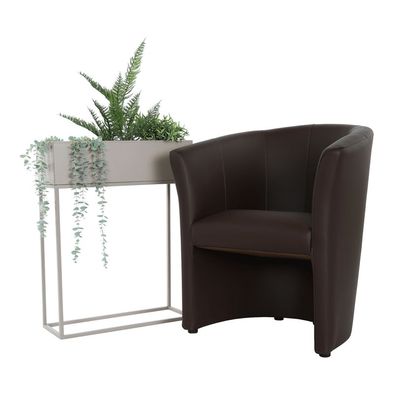 Elegantné klubové kreslo, hnedá ekokoža